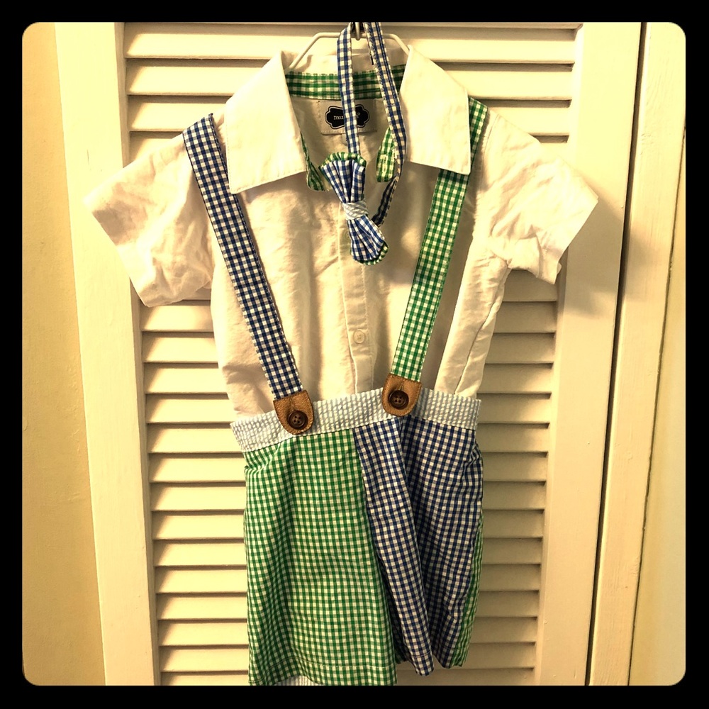 Mudpie Toddler Boy Overalls Oufit